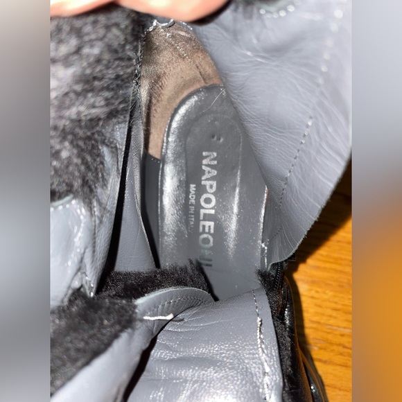 Napoleoni Italy Shearling Moto Boots Womens Size 8 - Picture 5 of 5